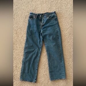 Abercrombie & Fitch Men's Dark Blue Rigid Denim Baggy Jean 31 32